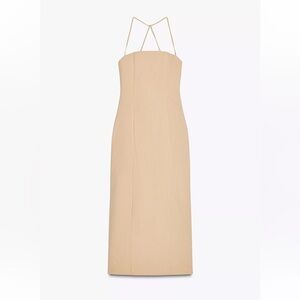 Zara PINSTRIPE MIDI DRESS